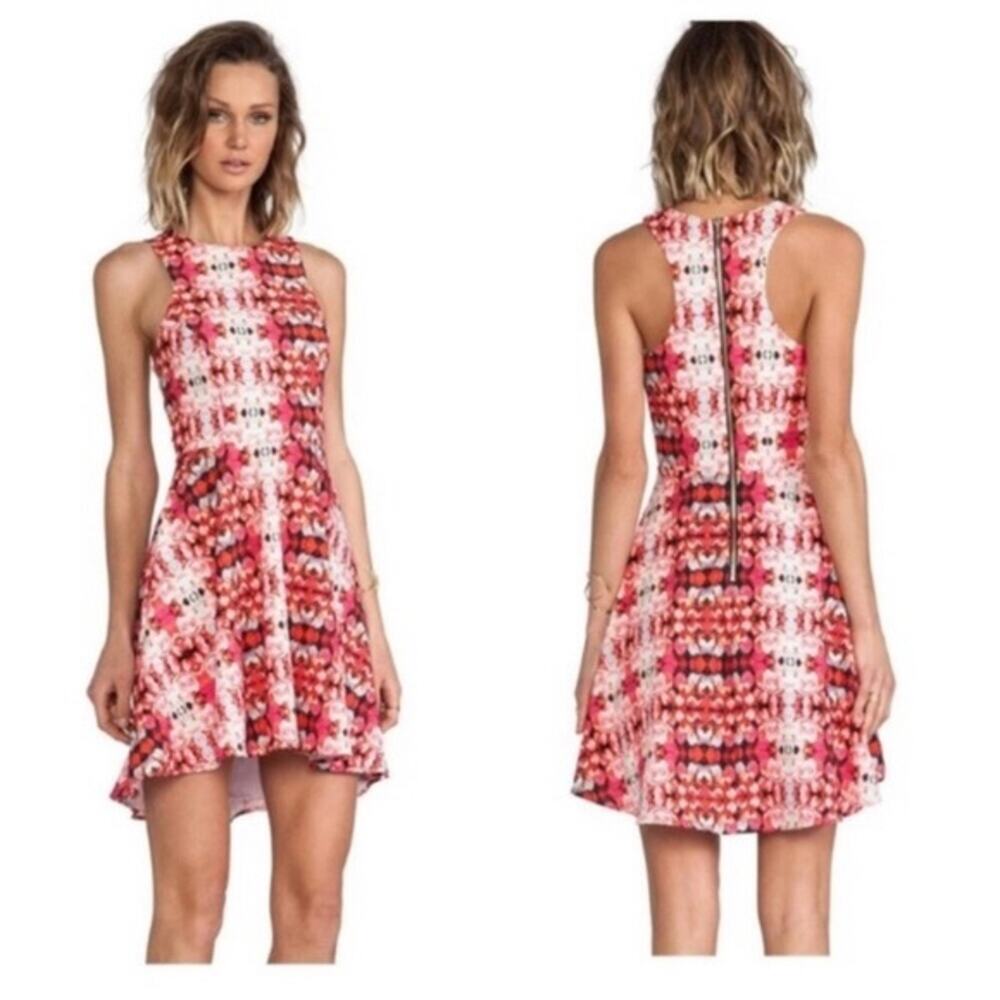 Revolve Naven Jackie Kaleidoscope Fit & Flare Floral Rose Pink Dress Women 4